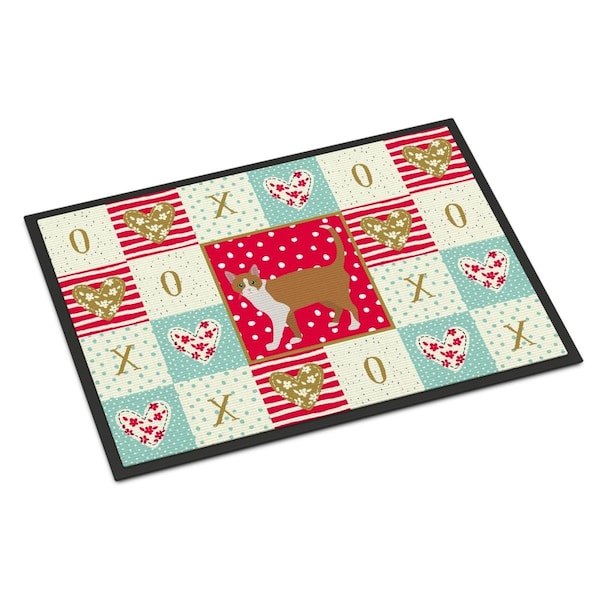 Carolines Treasures 24 x 36 in. Brazilian Shorthair Cat Love Indoor or Outdoor Mat CK5565JMAT - main